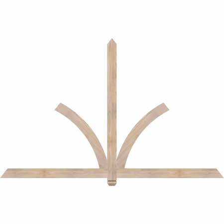 Ekena Millwork Redmond Smooth Timber Gable Bracket, Douglas Fir, 84"W x 53"H x 1 1/2"D x 3 1/2"F, 15/12 Pitch GBW084X53X0204RED00SDF